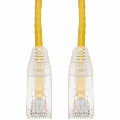 AddOn 6ft Yellow CAT 6 Slim Plenum-Rated Ethernet Cable Snagless Clear-Claw RJ-45 M/M