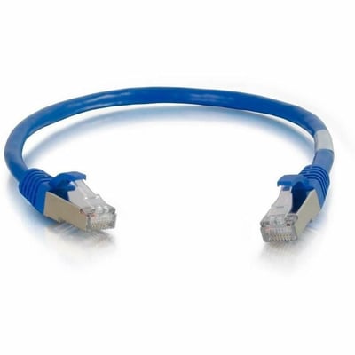 C2G 6in Cat6 Snagless Shielded (STP) Ethernet Cable - Cat6 Network Patch Cable - PoE - Blue