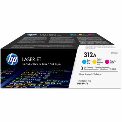 HP 312A (CF440AM) Original Standard Yield Laser Toner Cartridge - Tri-pack - Cyan, Magenta, Yellow - 3 / Carton