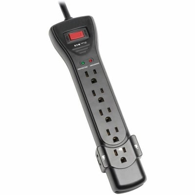 Tripp Lite by Eaton Protect It! 7-Outlet Surge Protector 7 ft. Cord with Right-Angle Plug 2160 Joules Diagnostic LEDs Black Housing