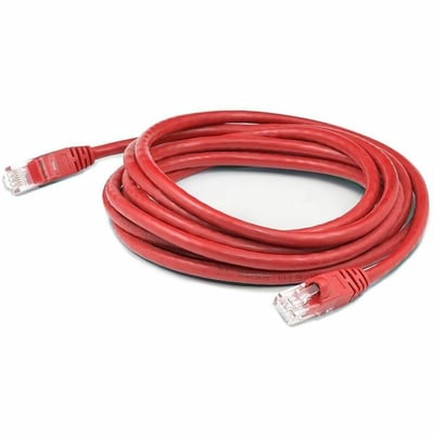 AddOn 50ft Red CAT 6 Shielded PVC Ethernet Cable Snagless Easy Clear Boot RJ-45 M/M