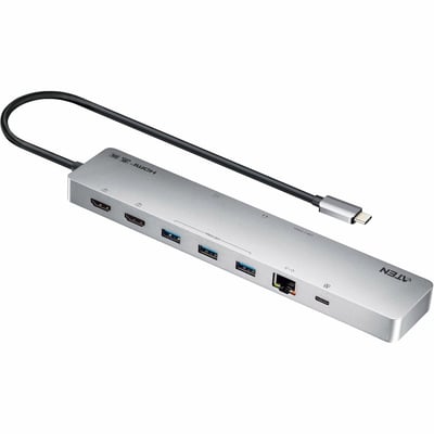 ATEN 11-in-1 USB-C Multiport Dock with Power Pass-Through UH3240