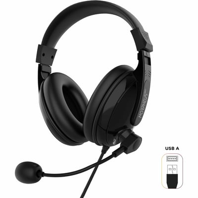 MORPHEUS 360 DELUXE MULTIMEDIA STEREO USB HEADSET-ADJUSTABLE MICROPHONE-COMFORTA