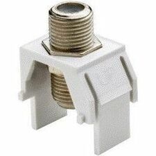 On-Q Non-Recessed Nickel F-Connector Keystone Insert - For Keystone Wall Plates - 50 Pack - White