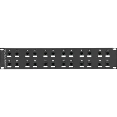 Black Box CAT6 Surge-Protected Patch Panel - 2U, 24-Port