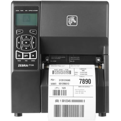 Zebra ZT230 Industrial Direct Thermal Printer - Monochrome - Label Print - Fast Ethernet - USB - Serial - With Cutter