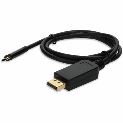 AddOn 3ft USB C 3.1 Male to DisplayPort Male Black Cable