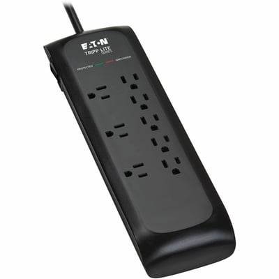 8-OUTLET SURGE PROTECTOR 5-15R 2100 JOULES 6 FT CORD BLACK