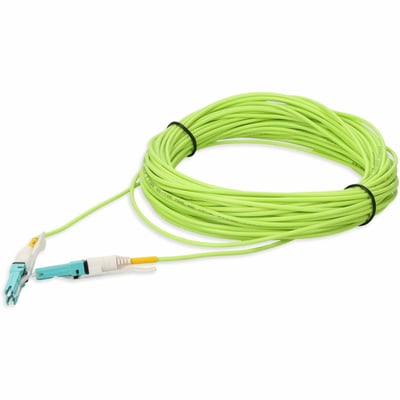 AddOn 40m CS to CS Lime Green OM5 Duplex OFNR (Riser-Rated) Fiber Patch Cable