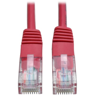 Eaton Tripp Lite Series Cat5e 350 MHz Molded (UTP) Ethernet Cable (RJ45 M/M), PoE - Red, 7 ft. (2.13 m)