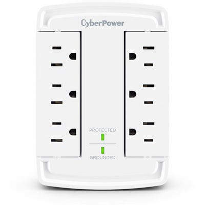 CYBERPOWER CSB6WS SURGE 800V 5-15P WALL TAP WHITE