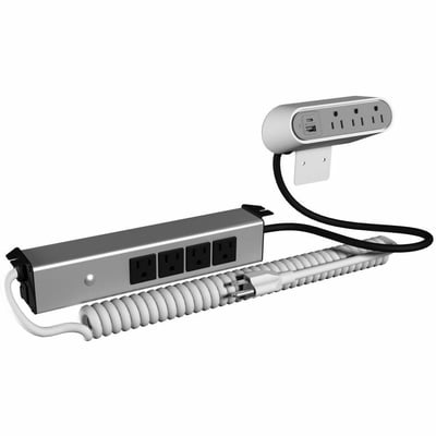 Wiremold Sit/Stand Desk Power Module with 3 Surface Outlets and 4 Below Surface Outlets - White