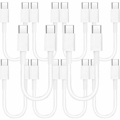 10PK 1FT USBC TO USBC PD CABLE WHITE POWER DELIVERY AND DATA CABLE