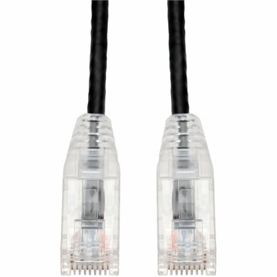 AddOn 50-Pack 1ft Black CAT 6 Slim PVC Ethernet Cable Snagless Clear-Claw RJ-45 M/M Bulk Bag Packaged, No Twist Ties