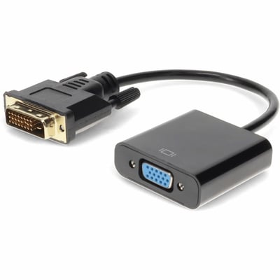 5PK DVI-D Single Link (18+1 pin) Male to VGA Female Black Active Adapters For Resolution Up to 1920x1200 (WUXGA)