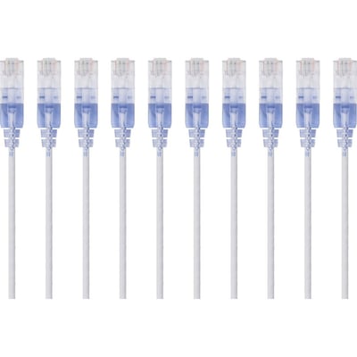 SLIM CAT6A CABLE - 10PK_ 3FT WHITE