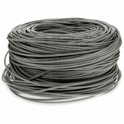 AddOn 1000ft Non-Terminated Gray CAT 6 Shielded PVC Bulk Cable