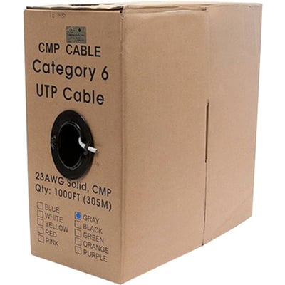 CAT6 UTP_(CMP) - GRAY- 1000FT