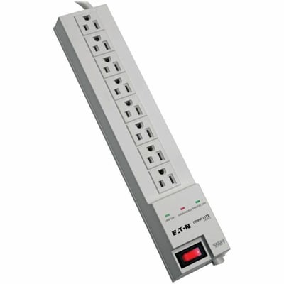 Eaton Tripp Lite Series Protect It! 8-Outlet Home Computer Surge Protector, 8 ft. (2.43 m) Cord, 1080 Joules, Space-Saving Plug