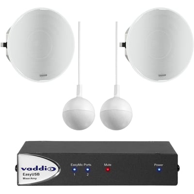 Vaddio EasyTALK USB Camera Audio Kit - Includes Two Conference Microphones, Two Speakers, and Mixer