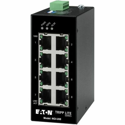 Tripp Lite by Eaton 8-Port Unmanaged Industrial Gigabit Ethernet Switch - 10/100/1000 Mbps DIN Mount - TAA Compliant
