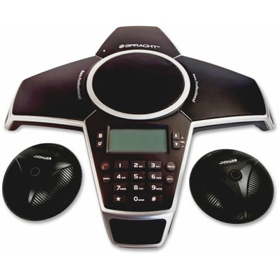 THE AURA PROFESSIONAL FULL-DUPLEX CONFERENCE PHONE IS ANALOG/PSTN, PLUG AND PLAY