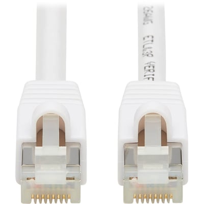 Eaton Tripp Lite Series Safe-IT Cat6a 10G Snagless Antibacterial S/FTP Ethernet Cable (RJ45 M/M), PoE, White, 25 ft. (7.62 m)