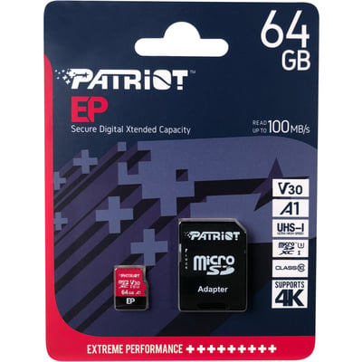 PATRIOT EP SERIES 64GB MICRO SDXC V30 (WITH ADAPTOR)