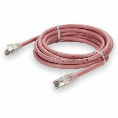 AddOn 6ft Pink CAT 6 Shielded PVC Ethernet Cable Snagless Easy Clear Boot RJ-45 M/M