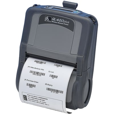 Zebra QL 420 Plus Direct Thermal Printer - Monochrome - Portable - Receipt Print - USB - Battery Included