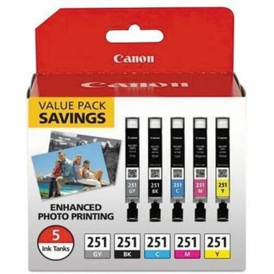 Canon Original Inkjet Ink Cartridge - Cyan, Magenta, Yellow, Gray, Black - 5 / Pack