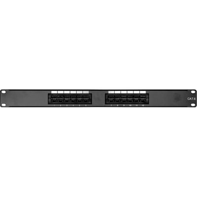 ENET 12 Port Cat6 Patch Panel 1RU Rack Mount