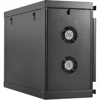 WALL-MOUNT MINI RACK ENCLOSURE 9U LOW-PROFILE SIDE-MOUNT BLACK