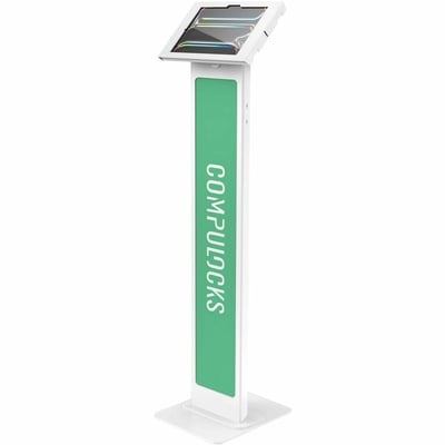 IPAD PRO M4 11IN (2024), APEX ENCLOSURE BRANDABLE FLOOR STAND - WHITE