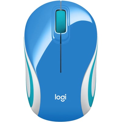 Logitech Wireless Mini Mouse M187 Ultra Portable, 2.4 GHz with USB Receiver, 1000 DPI Optical Tracking, 3-Buttons, PC / Mac / Laptop - Palace Blue