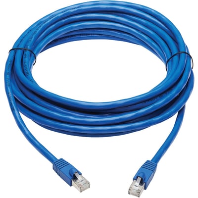 Eaton Tripp Lite Series Cat6a 10G Snagless F/UTP Ethernet Cable (RJ45 M/M), PoE, CMR-LP, Blue, 20 ft. (6.09 m)