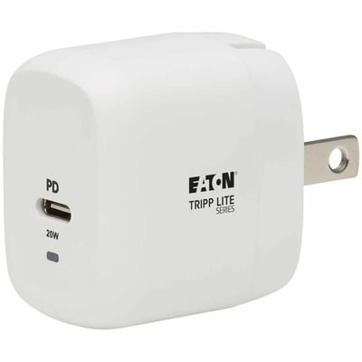Tripp Lite by Eaton Compact 1-Port USB-C Wall Charger - GaN Technology 20W PD3.0 Charging White