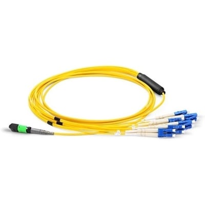 Axiom MPO Female to 4 LC Singlemode 9/125 Fiber Optic Breakout Cable - 7m