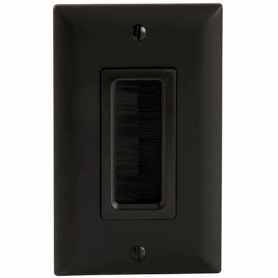 Sanus In-Wall Cable Management Brush Wall Plate - Black
