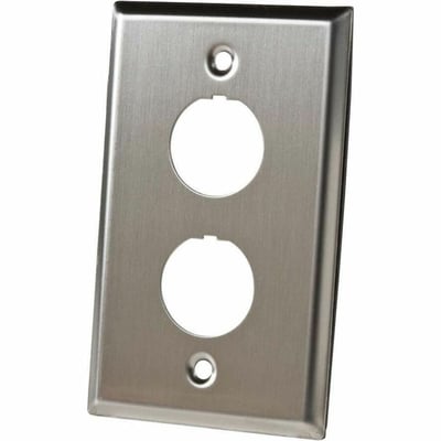 Ortronics Stainless Steel Faceplate Industrial, 2-port Single Gang Plate