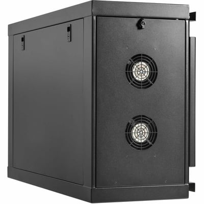 WALL-MOUNT MINI RACK ENCLOSURE 6U LOW-PROFILE SIDE-MOUNT BLACK