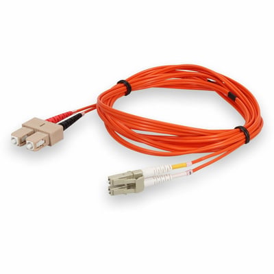 AddOn 10m SC to LC Orange OM2 Duplex OFNR (Riser-Rated) Fiber Patch Cable