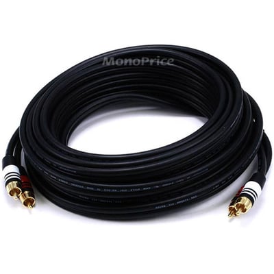 RCA PLUG/2 RCA PLUG M/M 25FT CABLE-BLACK