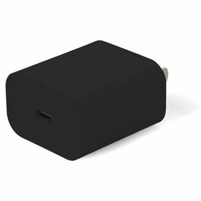 Wall Charger to 1X USB-C 3.1 5V at 3A, 9V at 2.22A, or 12V at 1.67A 20W total, Black