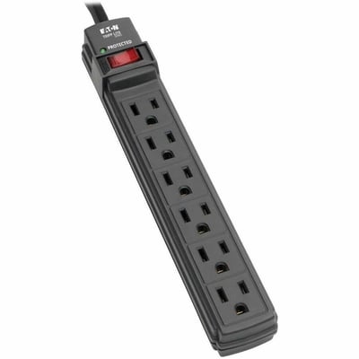 Tripp Lite by Eaton Protect It! 6-Outlet Surge Protector 6 ft. Cord 360 Joules Diagnostic LED Black Housing