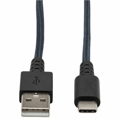 Tripp Lite by Eaton Heavy-Duty USB-A to USB-C Cable USB 2.0 UHMWPE and Aramid Fibers (M/M) Gray 3 ft. (0.91 m)