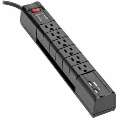 Tripp Lite by Eaton Protect It! Surge Protector with 6 Rotatable Outlets 8 ft. (2.43 m) Cord 1080 Joules 2xUSB Charging ports (3.4A)