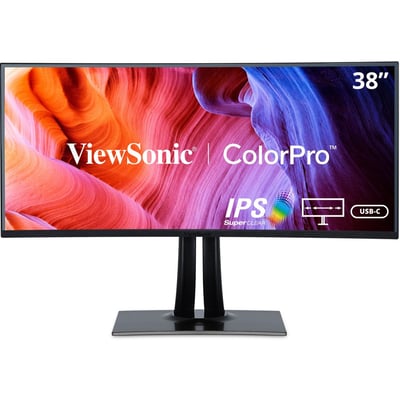 ViewSonic VP3881A 38-Inch IPS WQHD+ Curved Ultrawide Monitor with ColorPro 100% sRGB Rec 709, Eye Care, HDR10 Support, USB C, HDMI, USB, DisplayPort for Professional Home and Office