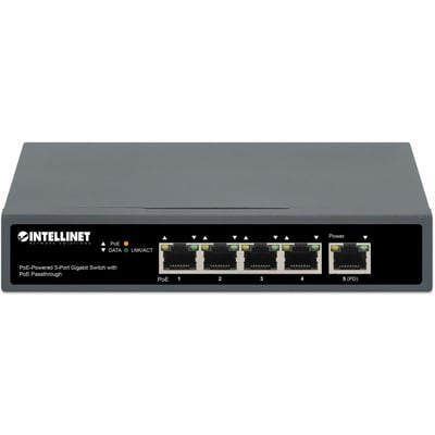 POE-POWERED 5-PORT GIGABIT SWITCH WITH POE PASSTHROUGH