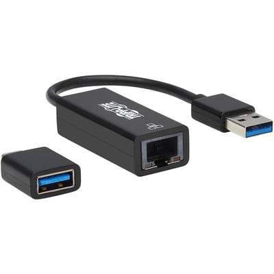 Tripp Lite by Eaton USB-C USB-A to RJ45 Gigabit Ethernet Network Adapter (2xM/F) USB 3.2 Gen 1 Black